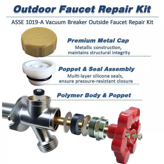 PILISPARK ASSE 1019-A Outdoor Faucet Repair Kit with Teflon 1 Pack, Yellow [4]