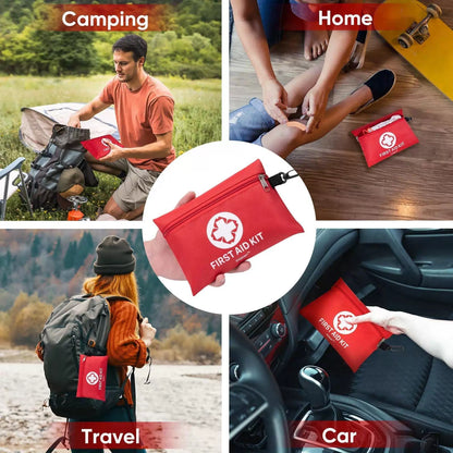 PTEROMY 150 Piece Mini First Aid Kit, Portable 150 Count (Pack of 1), Red [7]
