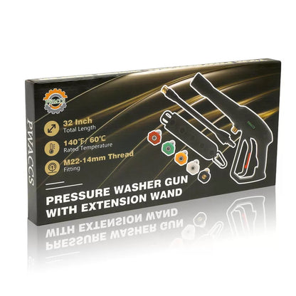 PWACCS Pressure Washer Gun Replacement with Extension 16.93 inches, Black [8]