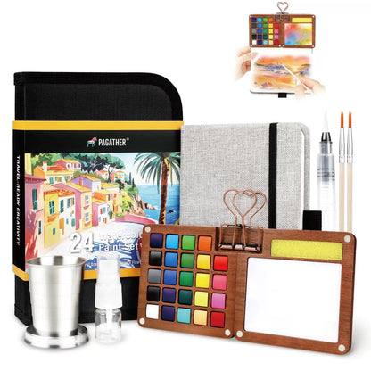 Pagather Travel Watercolor Set, 24 Colors 25 Milliliters, 24 [1]