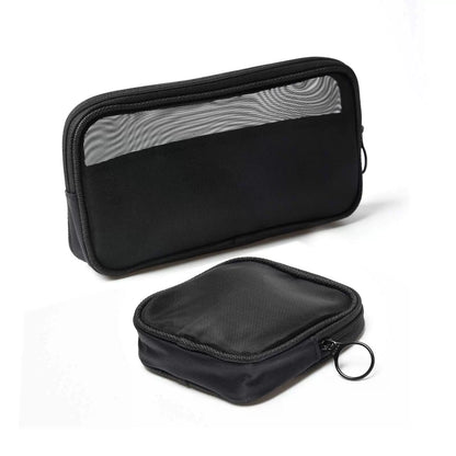 Patu Mesh Travel Toiletry Bag, Transparent Standing S & M (2 pcs), Black [1]
