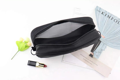 Patu Mesh Travel Toiletry Bag, Transparent Standing S & M (2 pcs), Black [9]