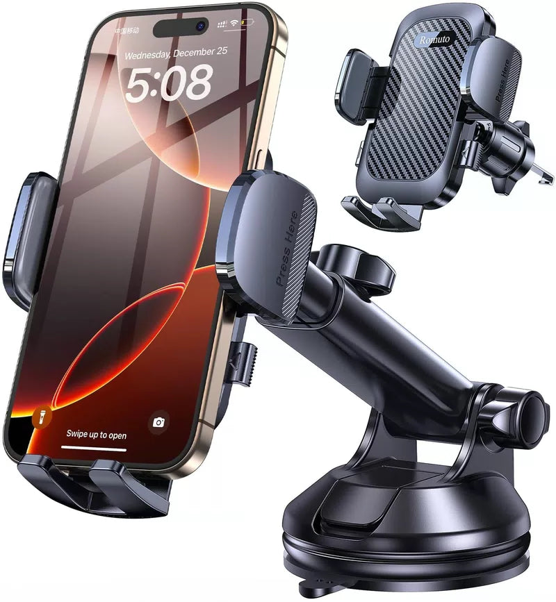 Phone Holders for Your Car Holder Mount【Super Suction】Cell Dark Black [1]