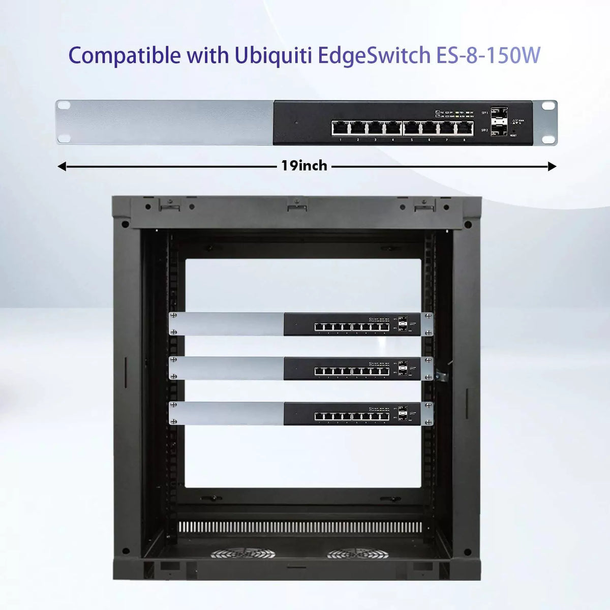 PhyinLan Rack Mount Kit for Ubiquiti Switch, 1U Ears Silver [2]