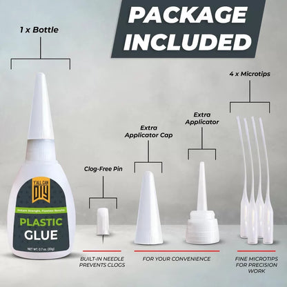 Plastic Glue for Models, Miniatures, Legos, PLA, 3D Printing 1 Pack, Clear [3]