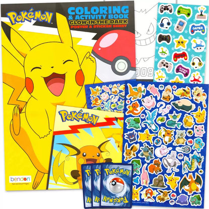 Pokemon Coloring Set with Glow in Book for Kids, Multicolor [1]