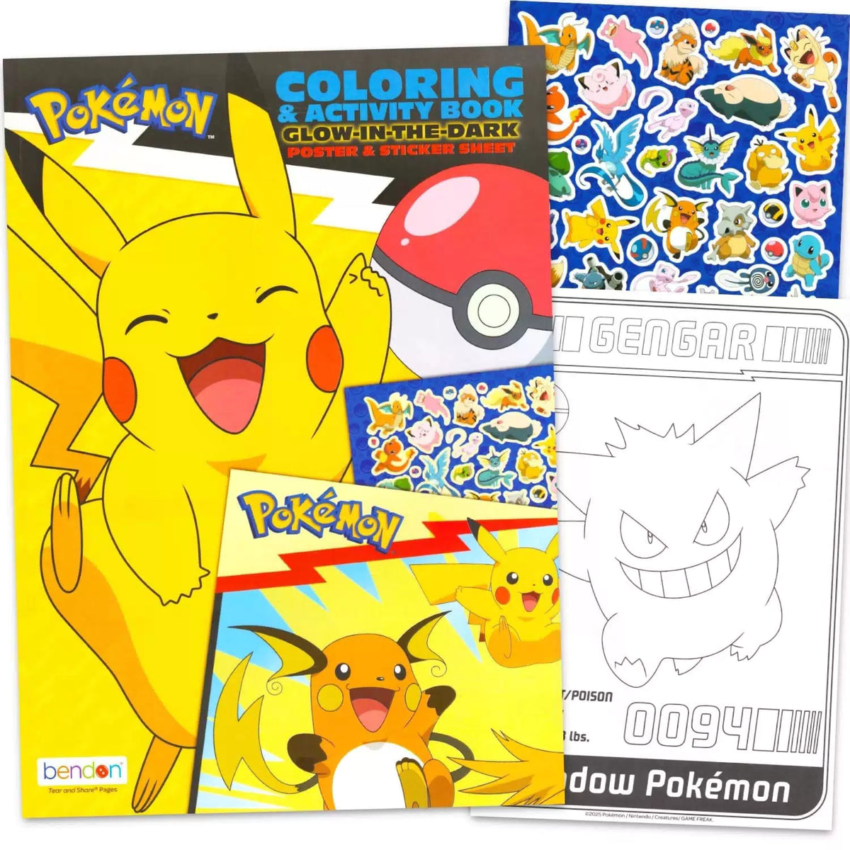 Pokemon Coloring Set with Glow in Book for Kids, Multicolor [2]
