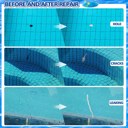 Pool Putty - 10oz 2 Part Epoxy Repair Kit Leak Sealer 10 oz, White [2]