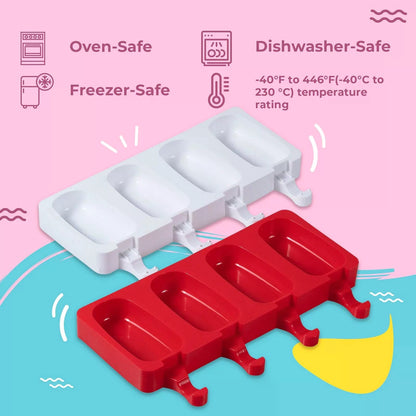 Popsicle Mold, Silicone Ice Pop Molds, 2-Pack Oval Rounded Rectangle [6]