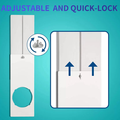 Portable AC Window Vent Kit - MAX 60" Length, Fits 5.1"/ 5.9" Dia, White [5]