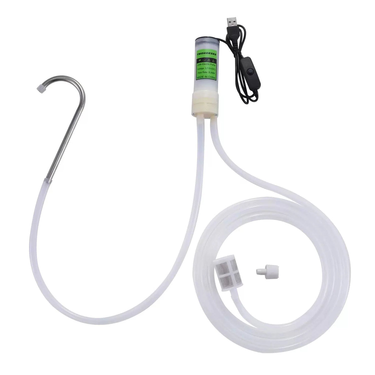 Portable USB Electric Auto siphon Self Priming Pump for Bottling Small, White [1]