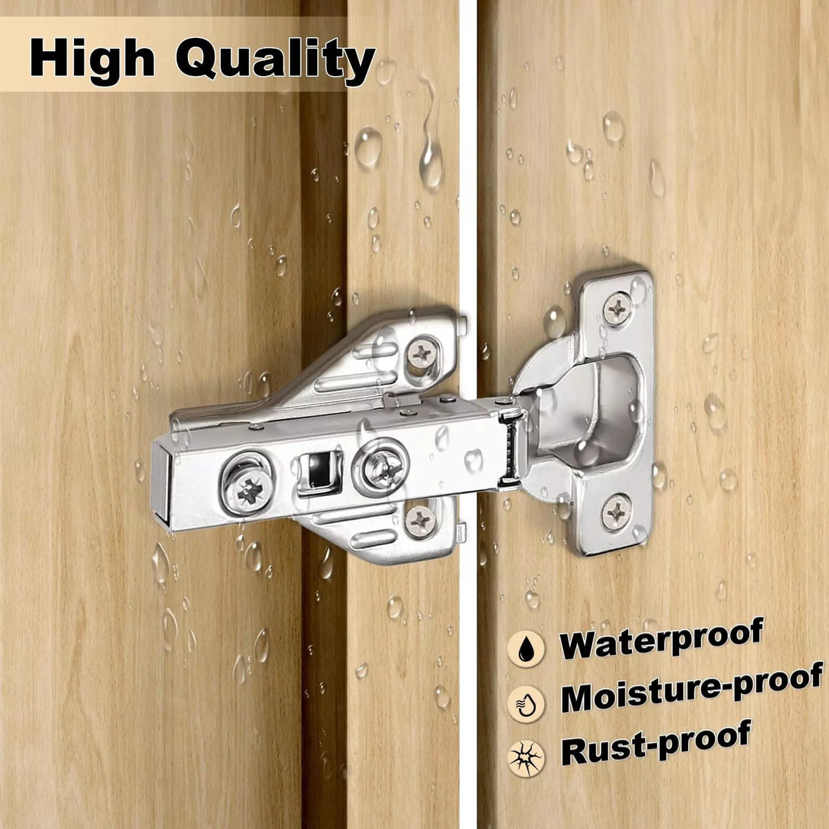 Probrico Full Overlay Soft Closing Clip On Face Frame Mounting 1 Pair, Nickel [5]