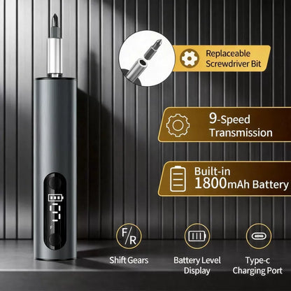 Professional Electric Screwdriver Set with Magnetic Wristband-Multi-Size Grey [5]