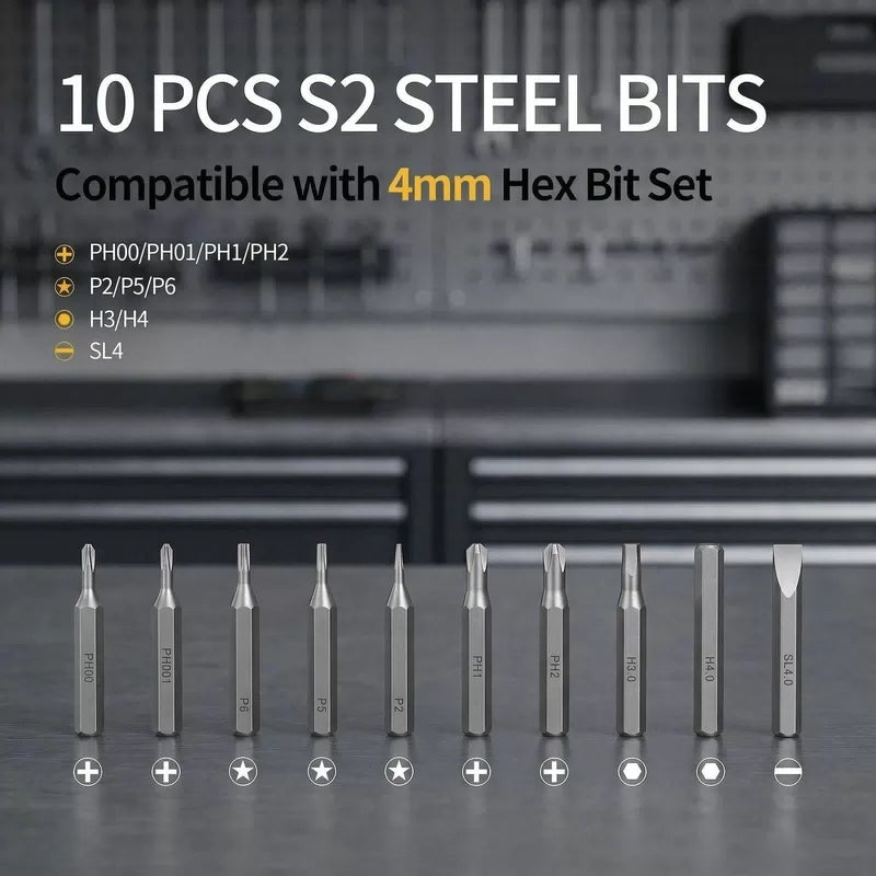 Professional Electric Screwdriver Set with Magnetic Wristband-Multi-Size Grey [7]
