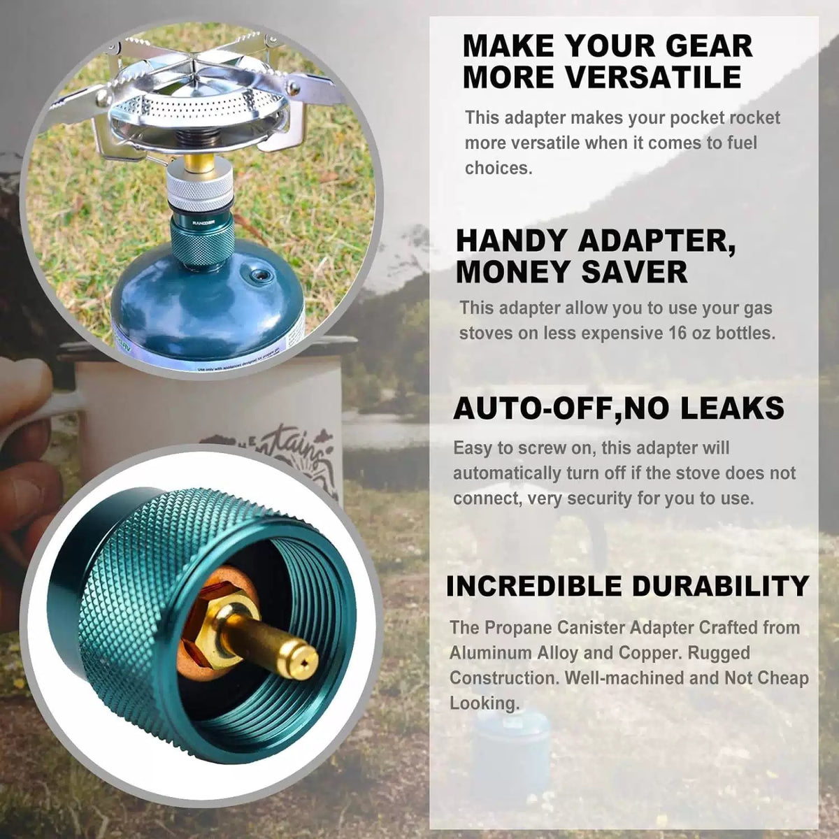 Propane to Butane Adapter Camping Stove Gas Dark Green X 1 Pack [3]