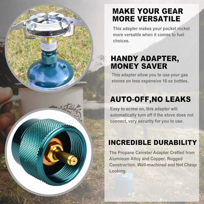 Propane to Butane Adapter Camping Stove Gas Dark Green X 1 Pack [3]