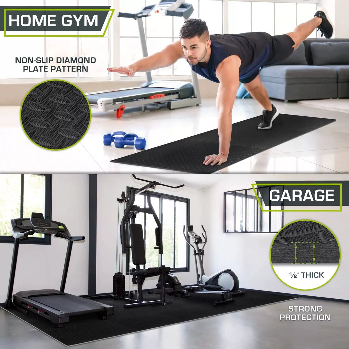 ProsourceFit Exercise Puzzle Mat ½-inch, EVA 36 Pack (144 SQ FT), Black [3]