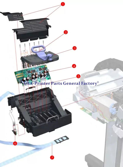 Q6675-67020 Q6675-67007 Carriage Assembly W/Cable 24in Fit For HP Z2100 Z2100PS [7]