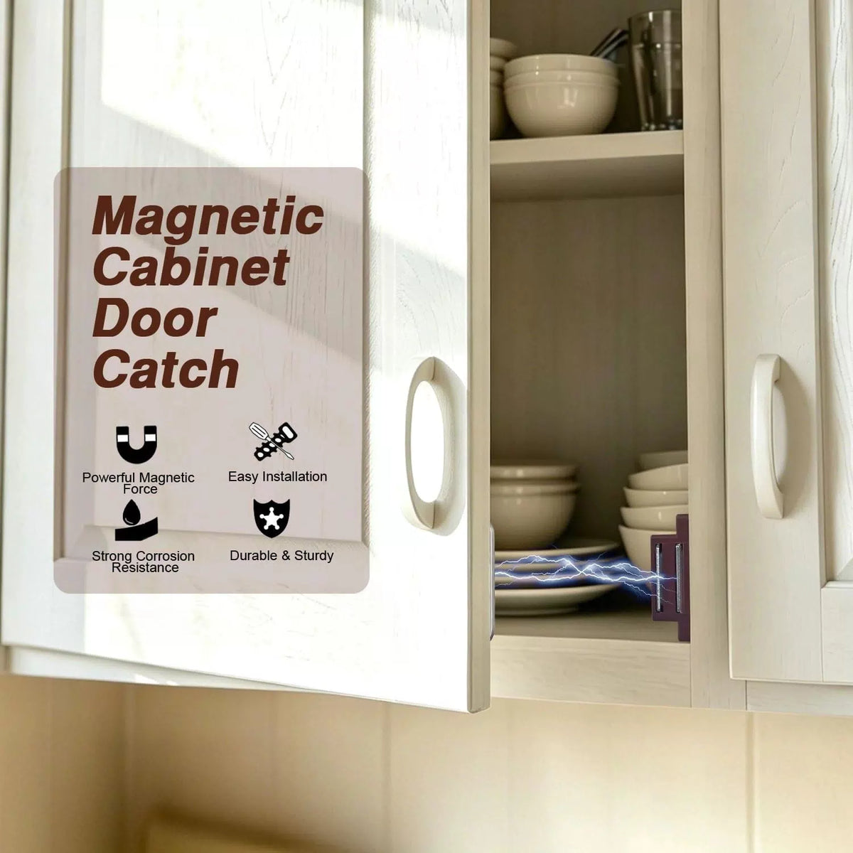 QEDT Cabinet Magnetic Latch - 12 Pack Brown 1.77”x0.59”x0.55”, [2]