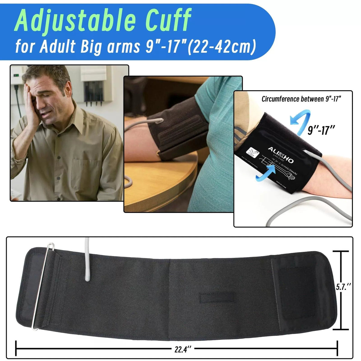 Quality Blood Pressure Cuff Compatible with Omron 9"-17"(22-42cm) Extra Large [4]