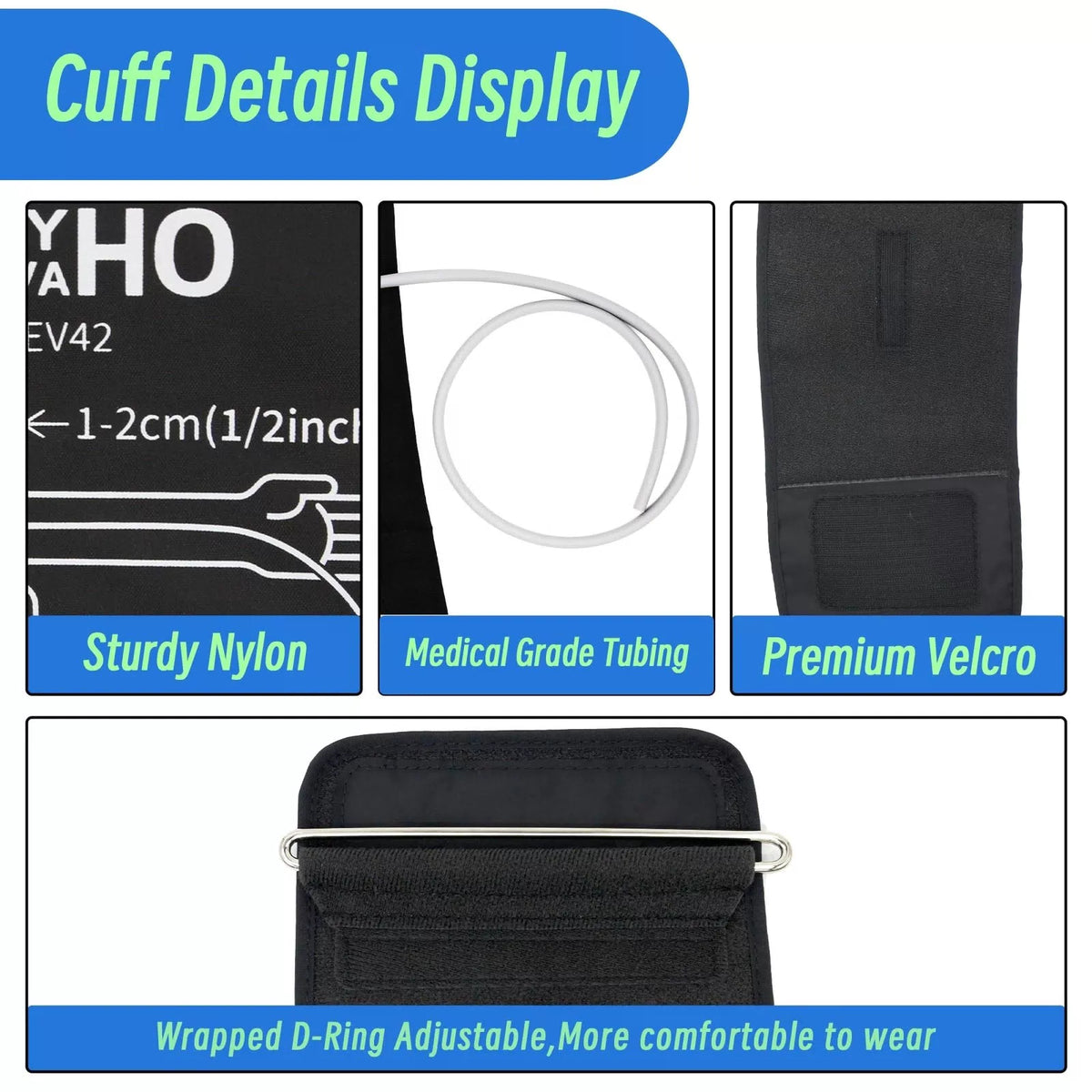 Quality Blood Pressure Cuff Compatible with Omron 9"-17"(22-42cm) Extra Large [5]