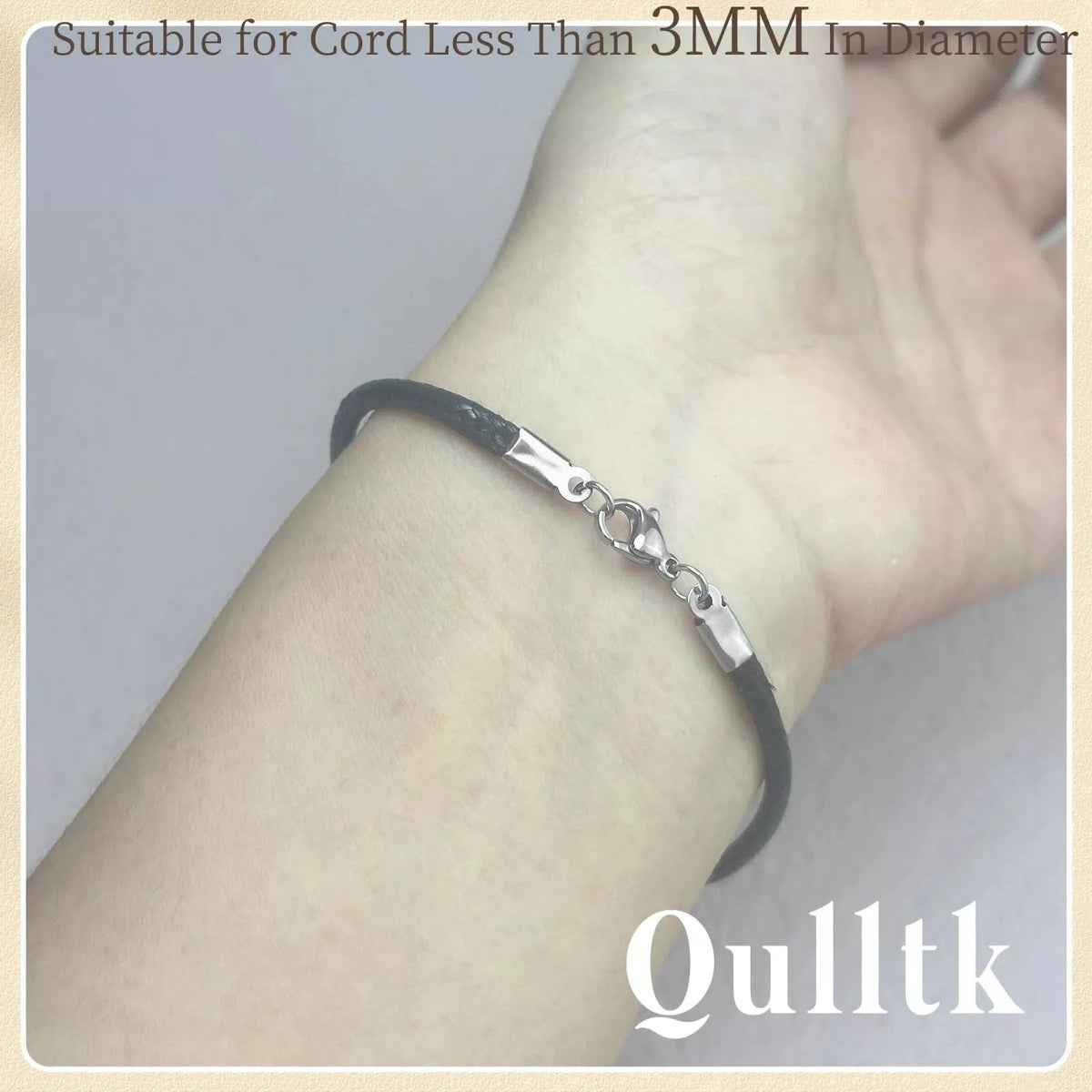 Qulltk 20Sets Cord End Caps with Lobster Clasp Connector,316 20Pcs Silver [2]