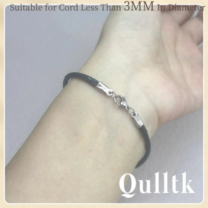 Qulltk 20Sets Cord End Caps with Lobster Clasp Connector,316 20Pcs Silver [2]