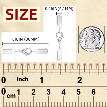 Qulltk 20Sets Cord End Caps with Lobster Clasp Connector,316 20Pcs Silver [4]