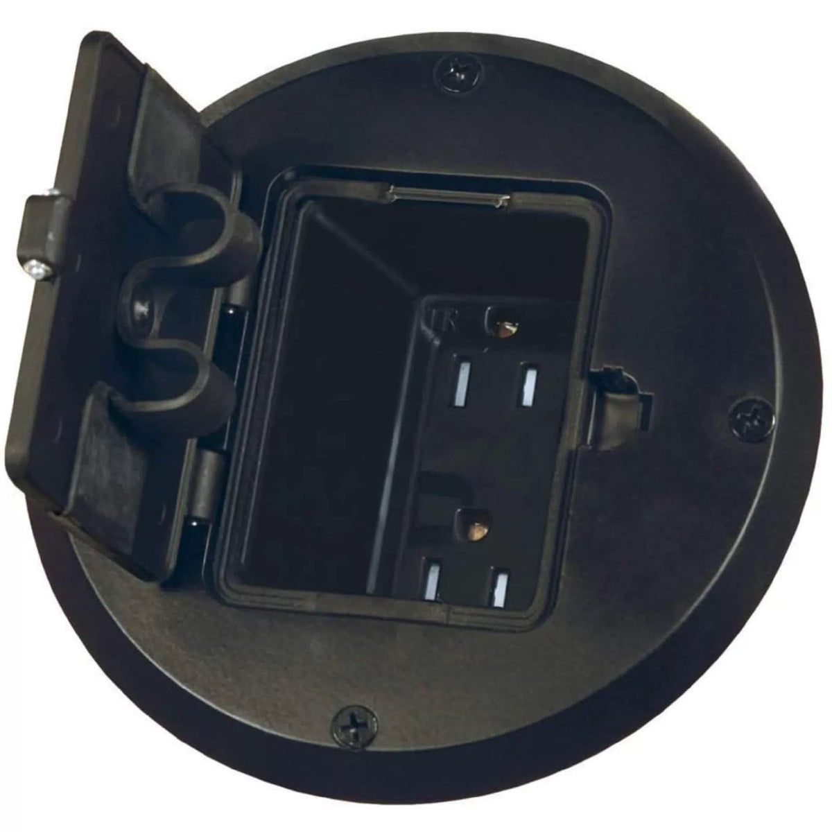 RACO 6239BK Floor Kit with Recessed Duplex 15A TR Device and 1-Gang, Black [2]