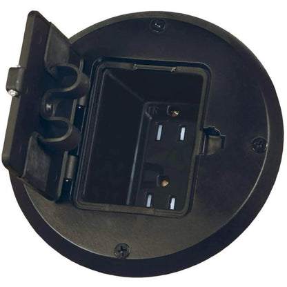 RACO 6239BK Floor Kit with Recessed Duplex 15A TR Device and 1-Gang, Black [2]