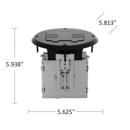 RACO 6239BK Floor Kit with Recessed Duplex 15A TR Device and 1-Gang, Black [3]