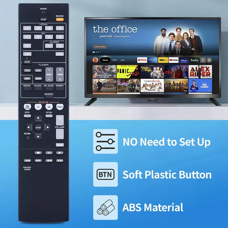 RAV463 ZA11350 Remote Control For Yamaha AV Receiver HTR-3066 RX-V375BL RX-V375 [3]