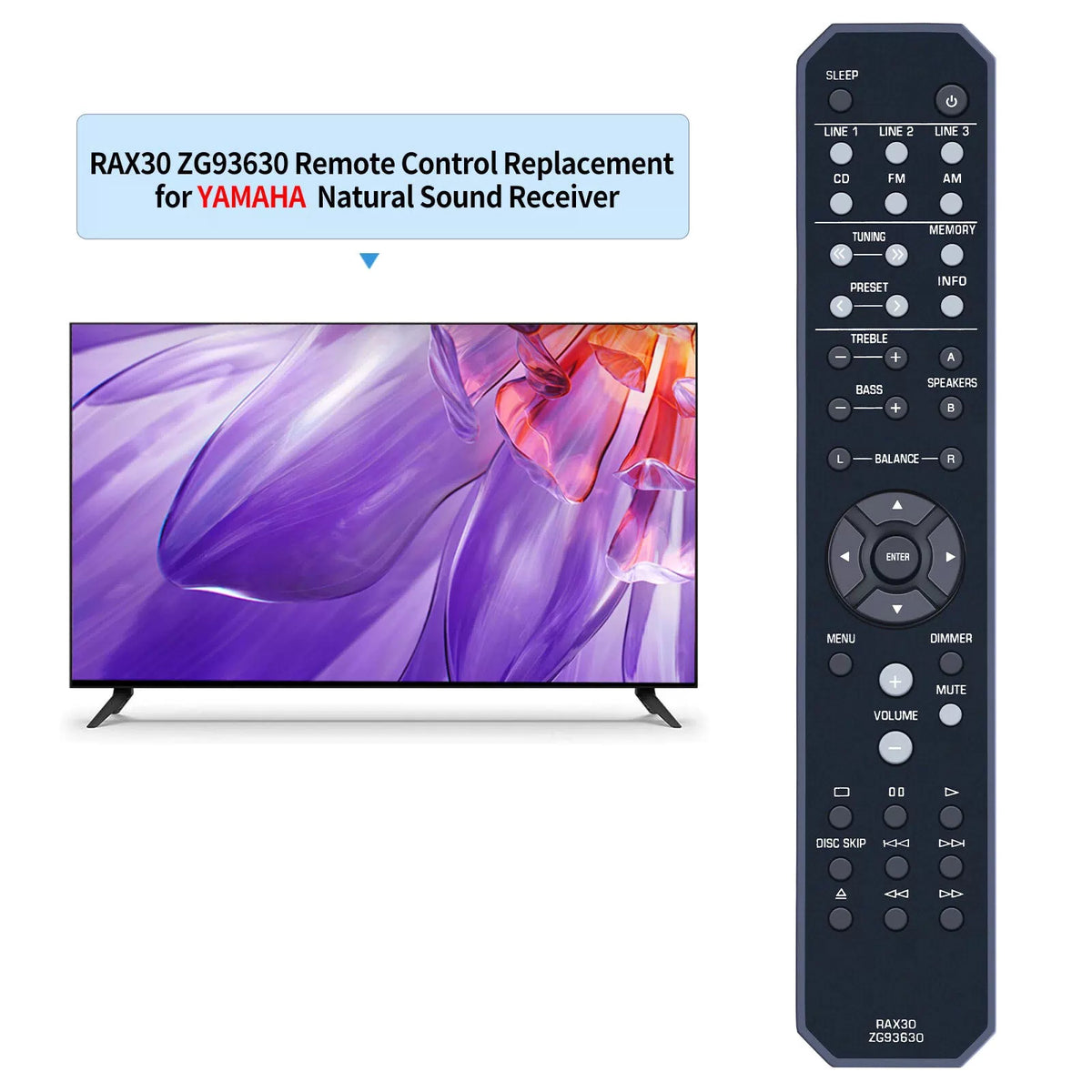 RAX30 ZG93630 Remote Control For Yamaha R-S201 RS201 Natural Sound Receiver [2]