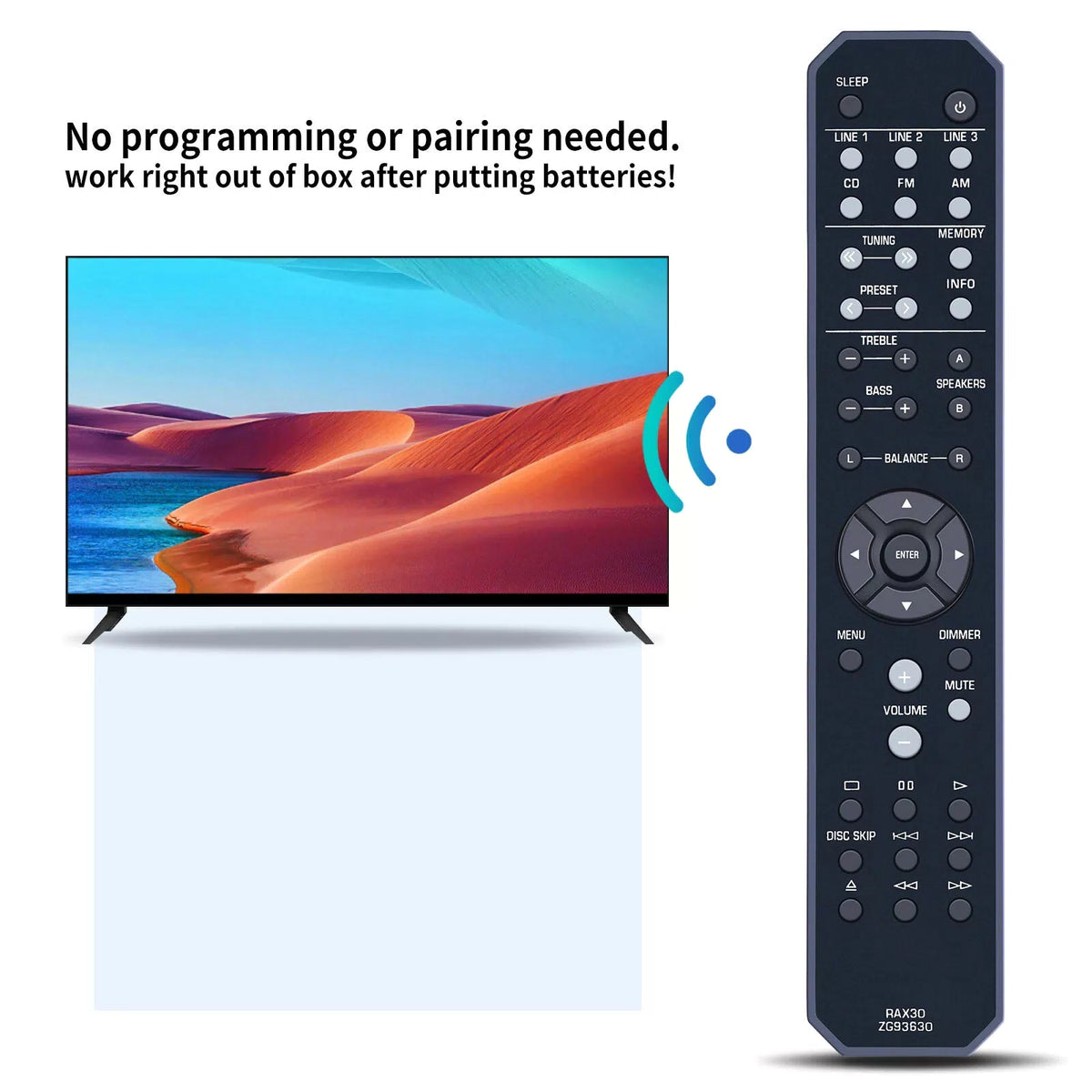 RAX30 ZG93630 Remote Control For Yamaha R-S201 RS201 Natural Sound Receiver [6]
