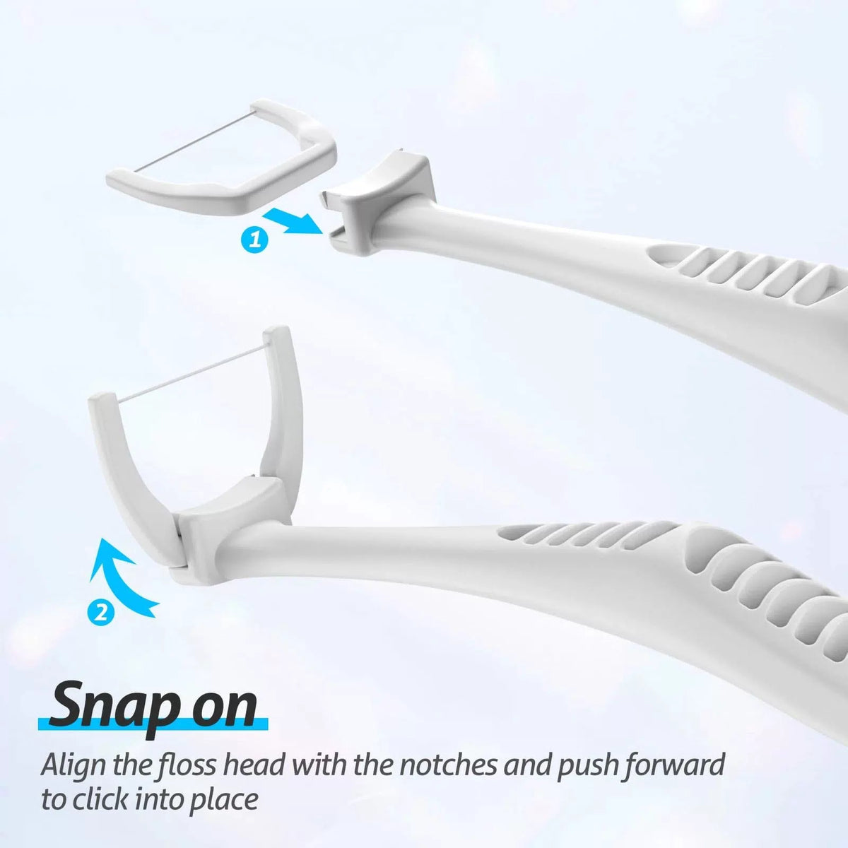 RAZOKO Reusable Dental Flosser Kit, Extra Strong 240 Count (Pack of 1), White [5]