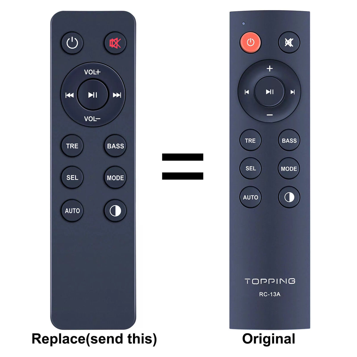 RC-13A Replacement Remote Control Compatible with Topping MX3, MX3s [1]