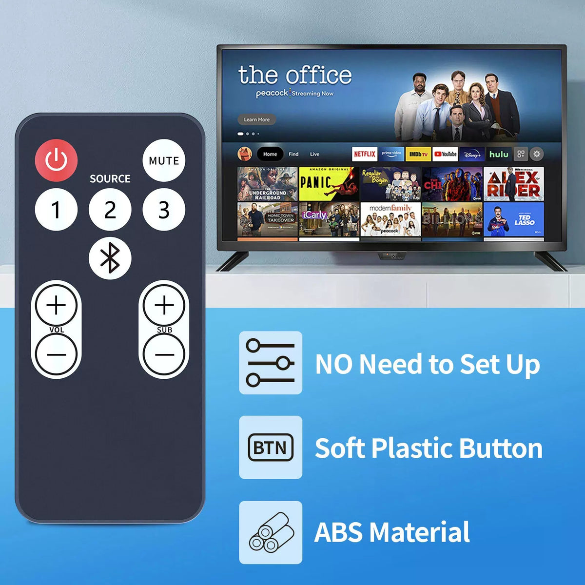 RE15031 Remote Control For Polk Soundbar 2000 3000 4000 5000 6000 6500 9000 [3]
