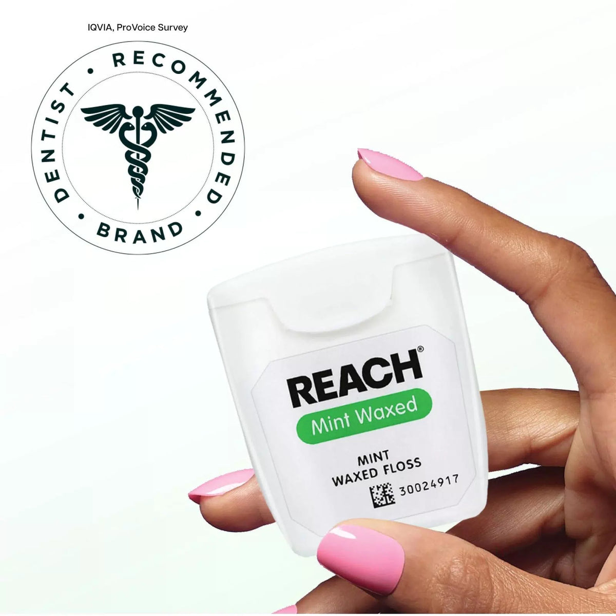 REACH Waxed Dental Floss, Mint, Plaque Remover 495 Foot (Pack of 3), Green [6]