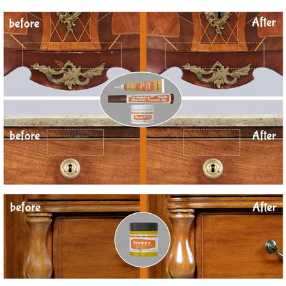 REALINN Wood Furniture Repair Kit- Set of 28 - Touch Up 28 Piece Set, Brown [2]