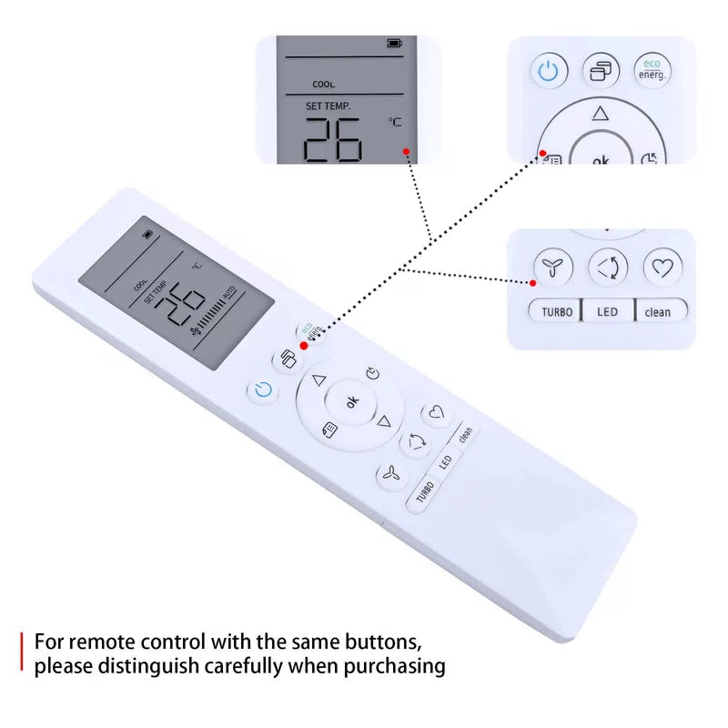 RG10A3(B)/BGEF Remote Control For Midea/Carrier/SystemAir Air Conditioner [5]