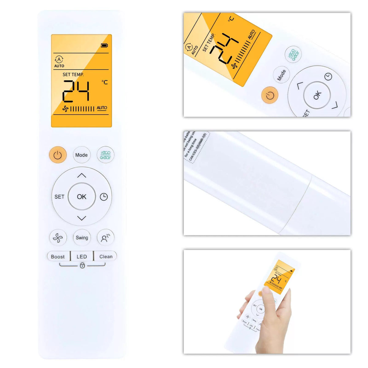 RG10A(B2S)/BGEF For Midea Air Conditioner Remote RG10L1(2HS)/BGEF with backlight [2]
