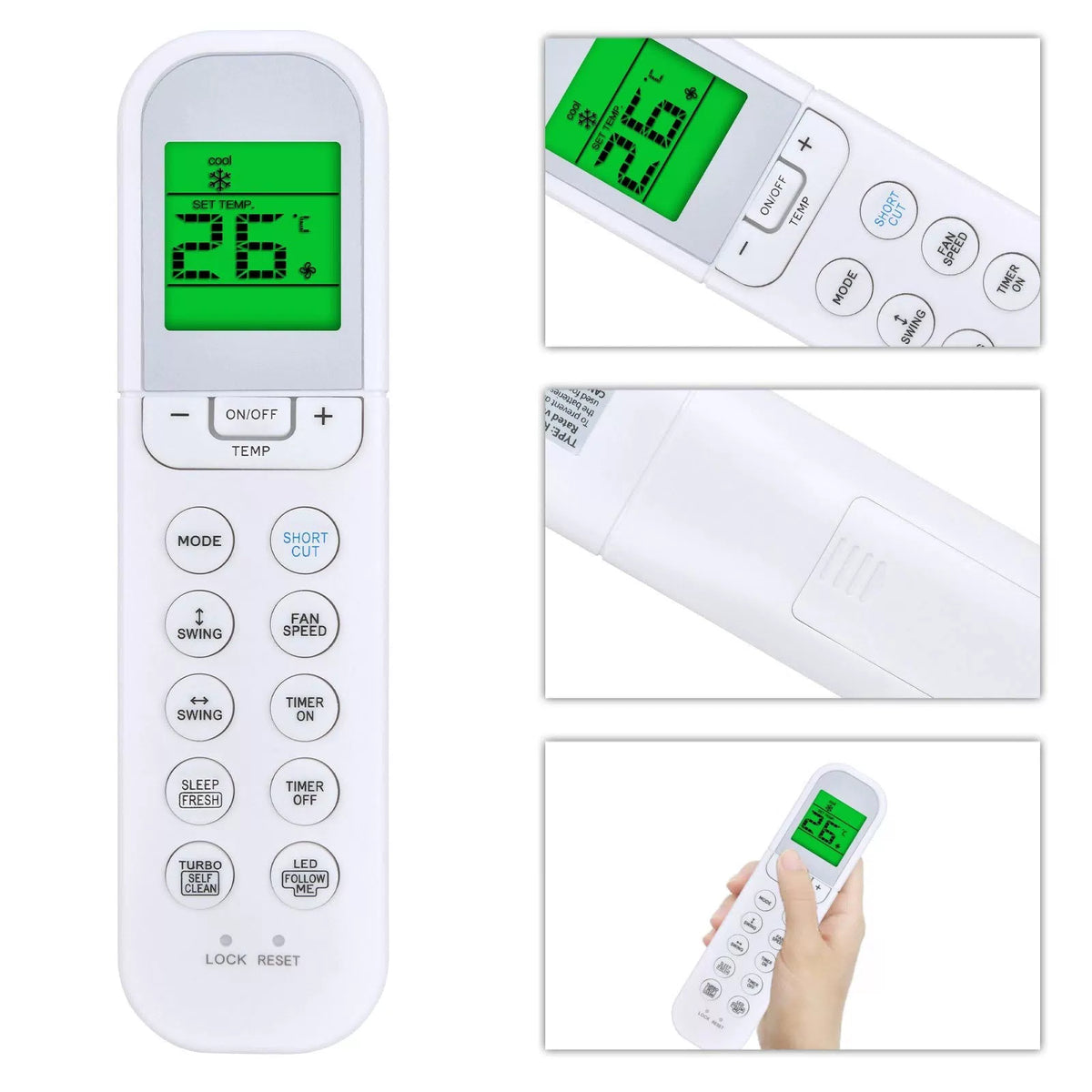RG36A11/BGEF Remote Control For Midea BGH Air Conditioner With backlight [2]