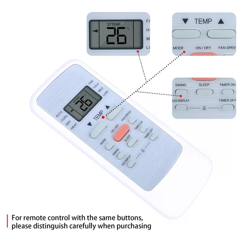 RG51F4/E Remote Control For Midea Air Conditioner RG51F/E [5]