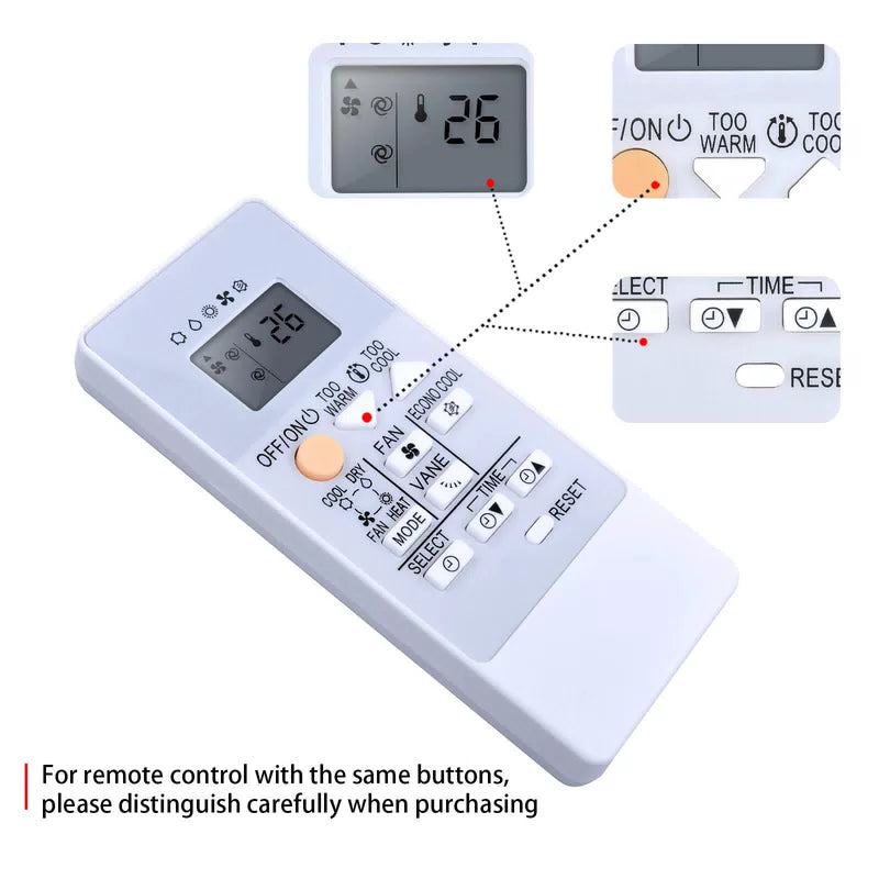 RH18A Remote Control For Mitsubishi Electric Air Conditioner MSZ-HR50VF [5]