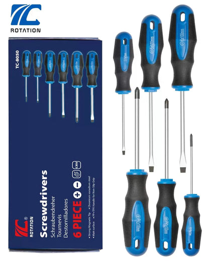 ROTATION 6PCS Magnetic Tip Screwdriver Set, 3 Phillips and 6pc_black Tip_matt [9]