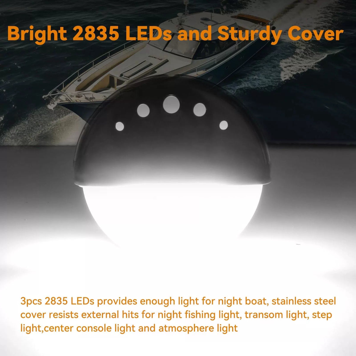 RVZONE Boat Courtesy Lights Waterproof Interior Lighting Deck White [2]