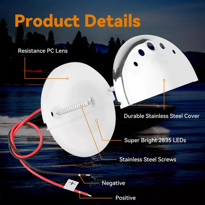 RVZONE Boat Courtesy Lights Waterproof Interior Lighting Deck White [3]