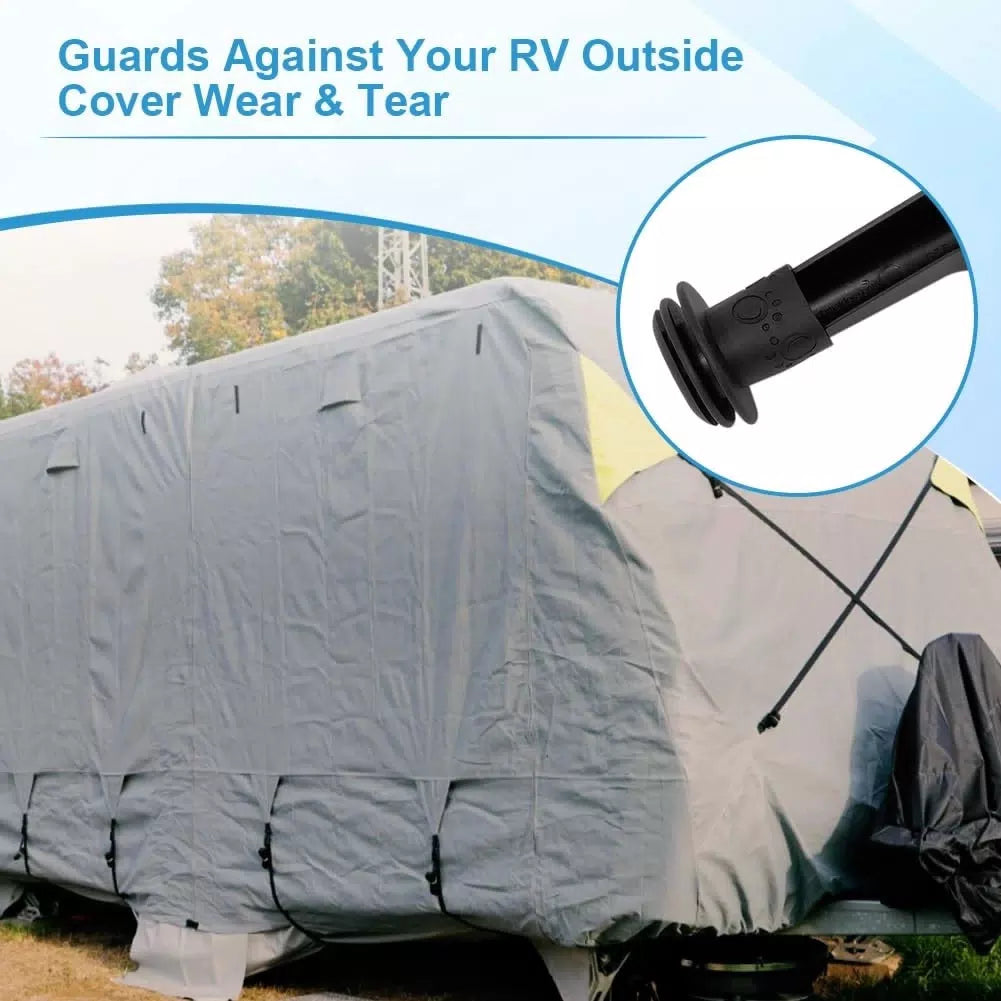 RV Gutter Spout Caps- Protects Cover from Damage, black [2]