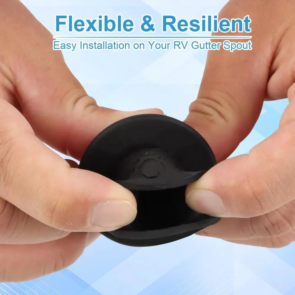 RV Gutter Spout Caps- Protects Cover from Damage, black [5]