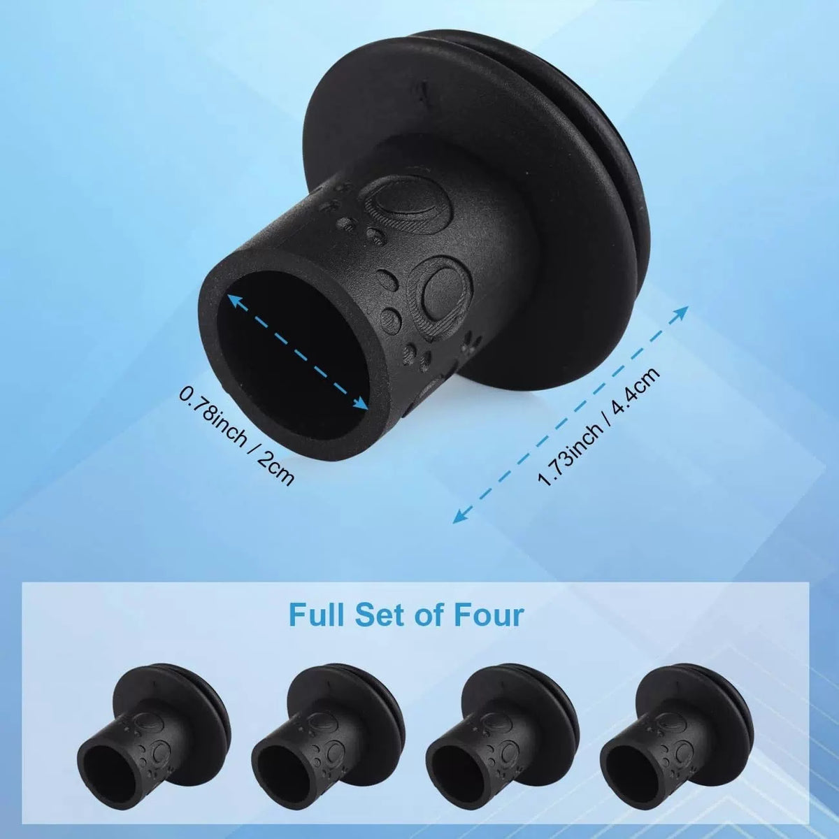 RV Gutter Spout Caps- Protects Cover from Damage, black [6]